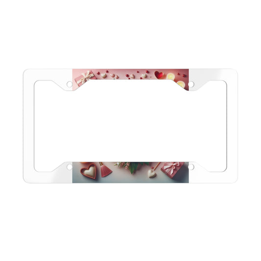 Charming Heart-Themed Metal License Plate Frame for Lovebirds