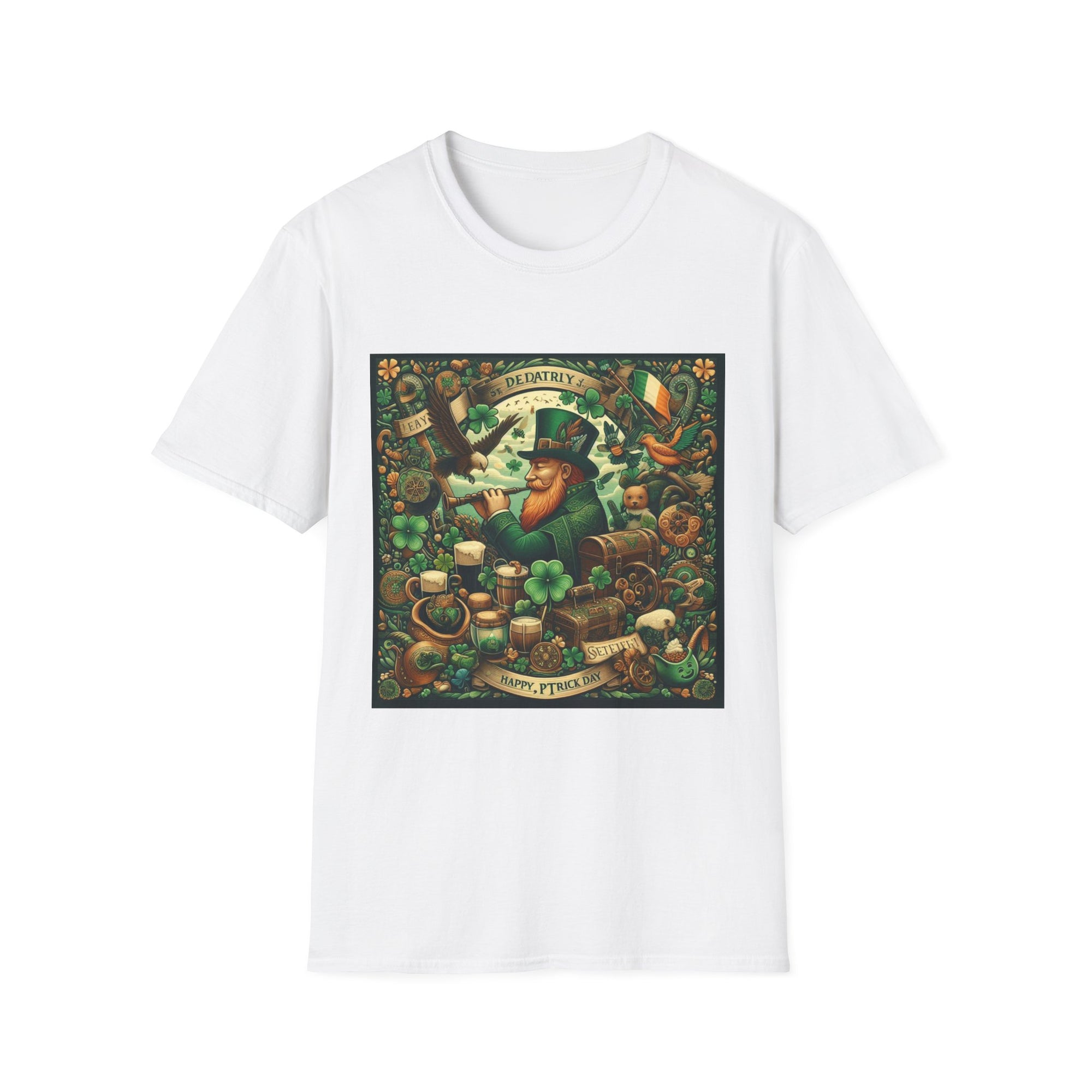 St. Patrick's Day Unisex Softstyle T-Shirt – Leprechaun Beer Fest Design