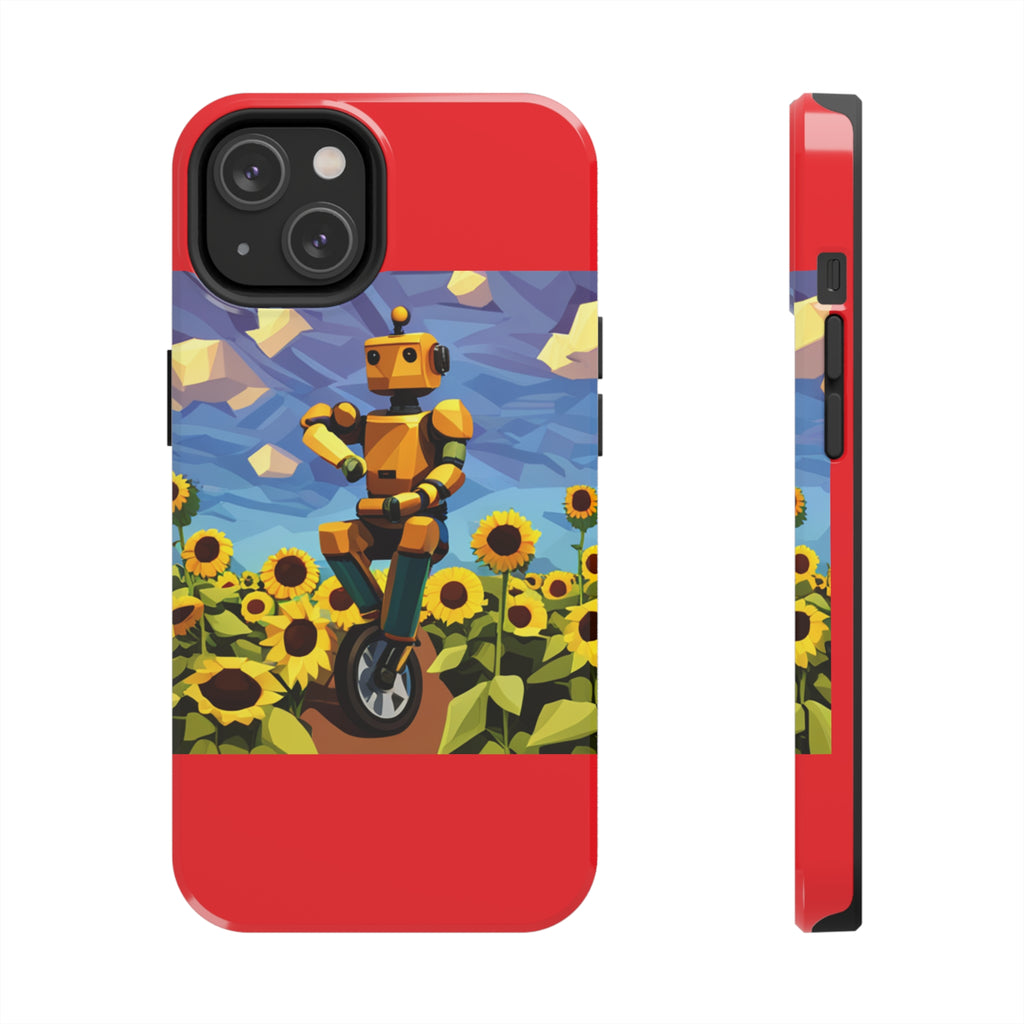Robot with Flowers Tough Phone Case