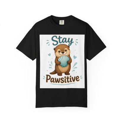 Stay Pawsitive Otter T-Shirt – Cute Animal Graphic Tee