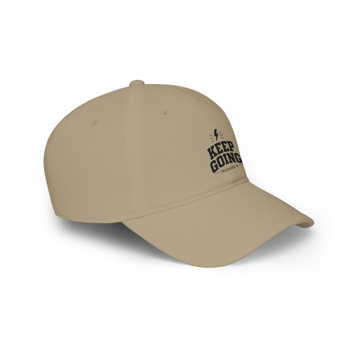 Keep Going Low Profile Baseball Cap — Motivational Embroidered Hat