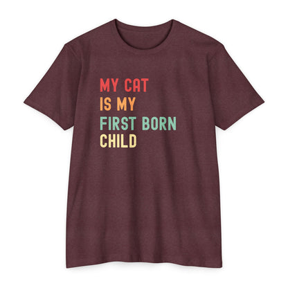 Funny Cat Lover T-Shirt – 'My Cat Is My First Born' Unisex Pet Parent Tee