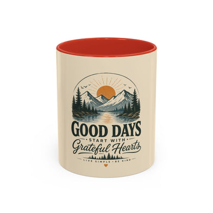 Mug - Good Days Start With Grateful Hearts Scenic Coffee Mug
