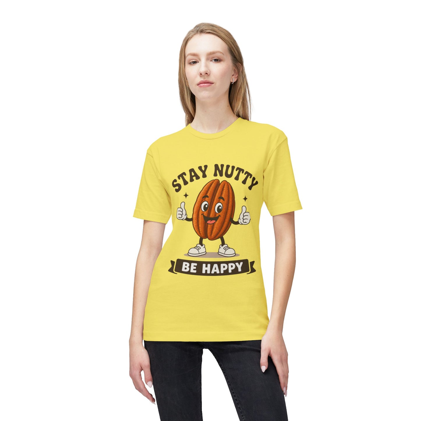 Stay Nutty Be Happy T-Shirt — Funny Pecan Cartoon Tee