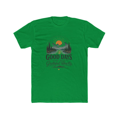Good Days Start With Grateful Hearts T-Shirt | Mountain Sunrise Graphic Tee