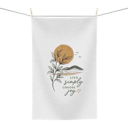 Tea Towel — Live Simply Choose Joy Floral Kitchen Towel