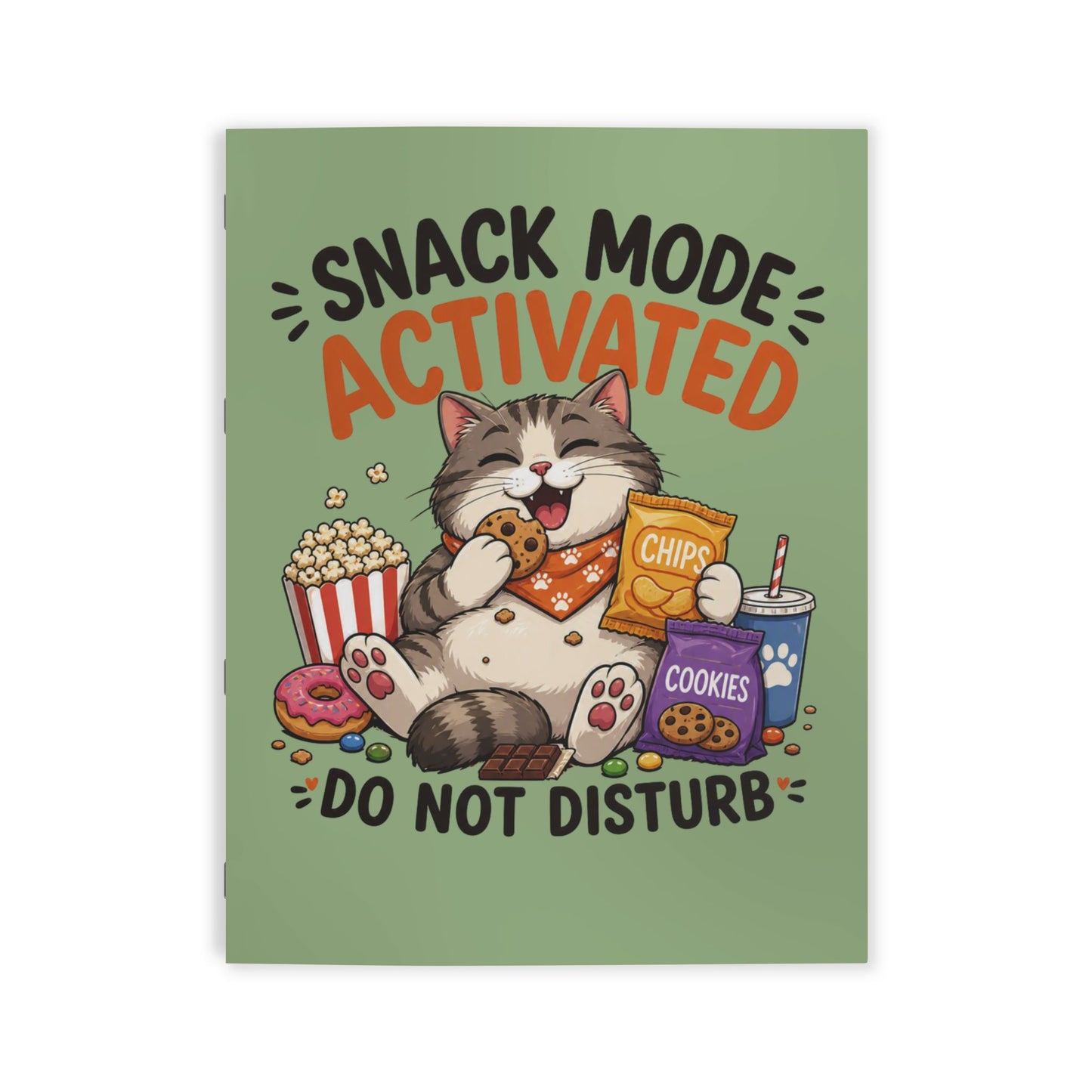 Cat Coloring Book – "Snack Mode Activated" | Fun for Kids & Adults