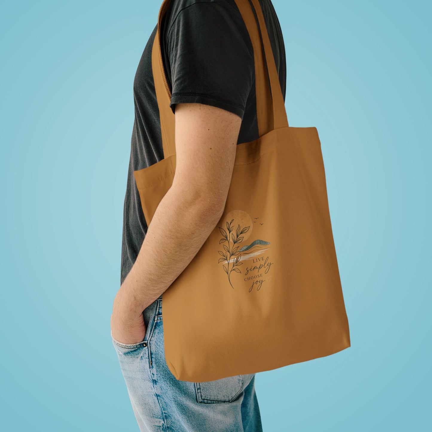 Sunset Botanical Tote Bag — 'You Are My Sunshine' Custom Cotton Tote