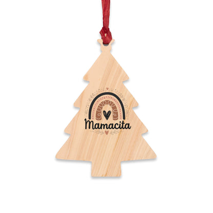 Mamacita Wooden Ornament | Rustic Rainbow Mom Gift
