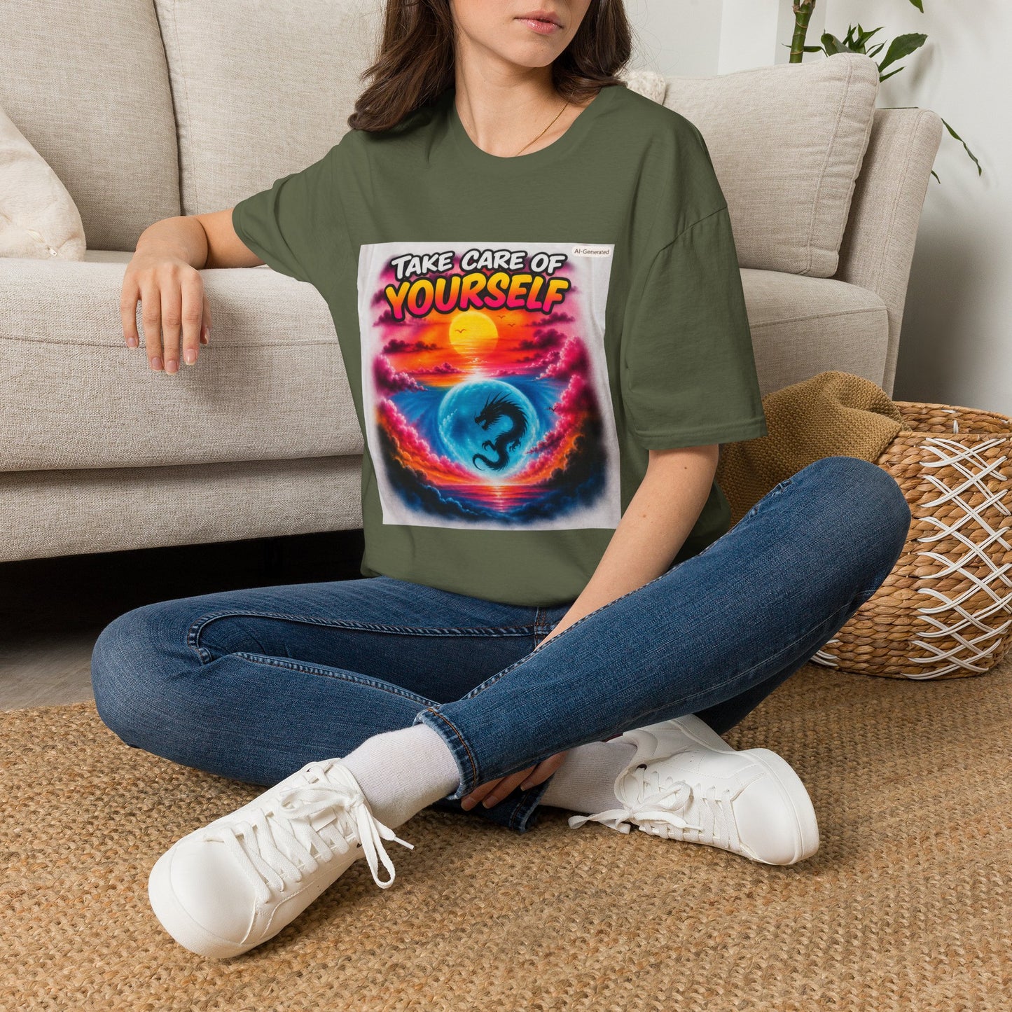 Take Care of Yourself T-Shirt — Self-Care Sunset Graphic Tee