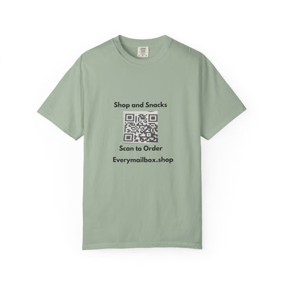 QR Code Promo T-Shirt — "Shop and Snacks" Scan to Order Tee