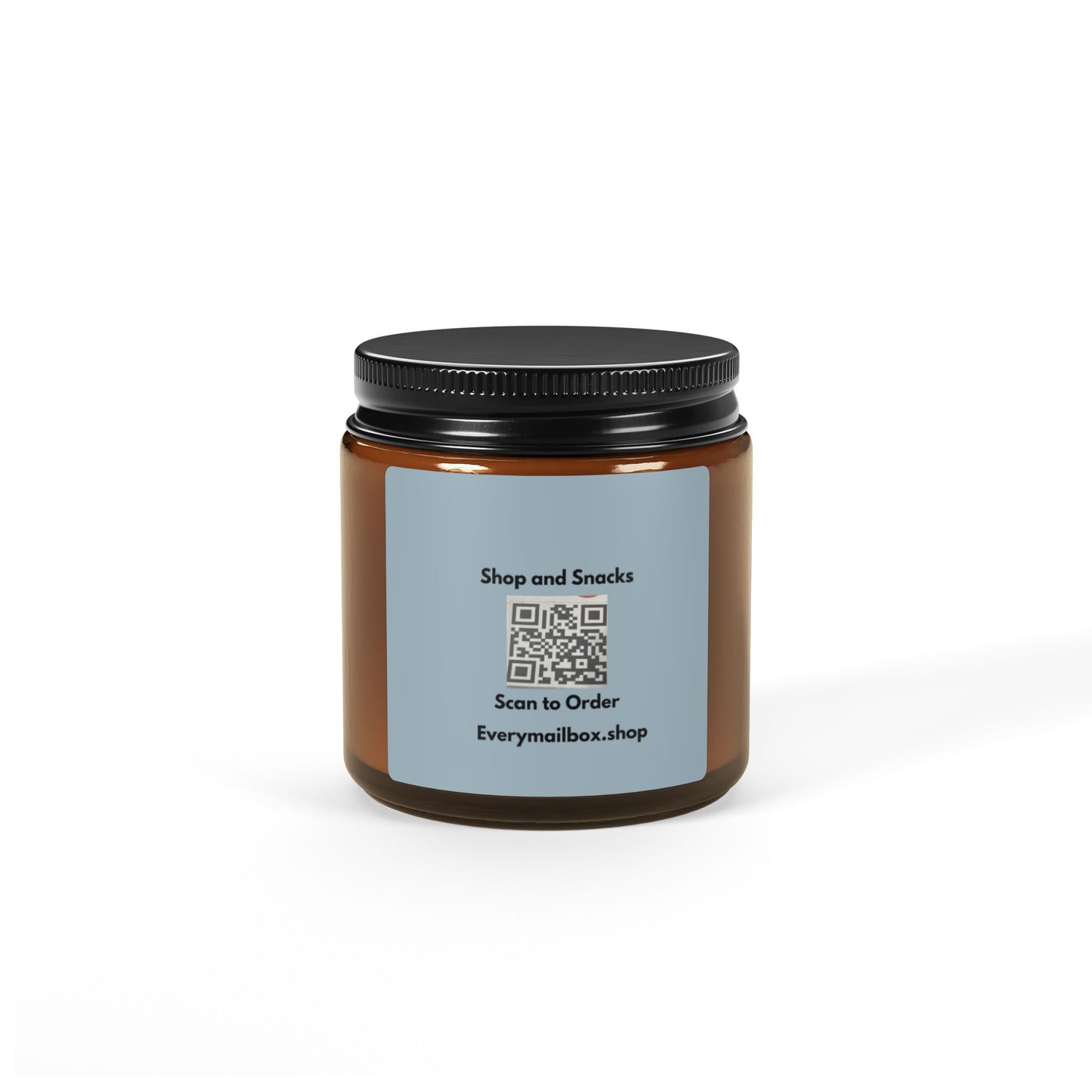 Amber Jar Soy Candle | Scented Soy Candle with QR Label | Shop & Snacks | Multi-Size