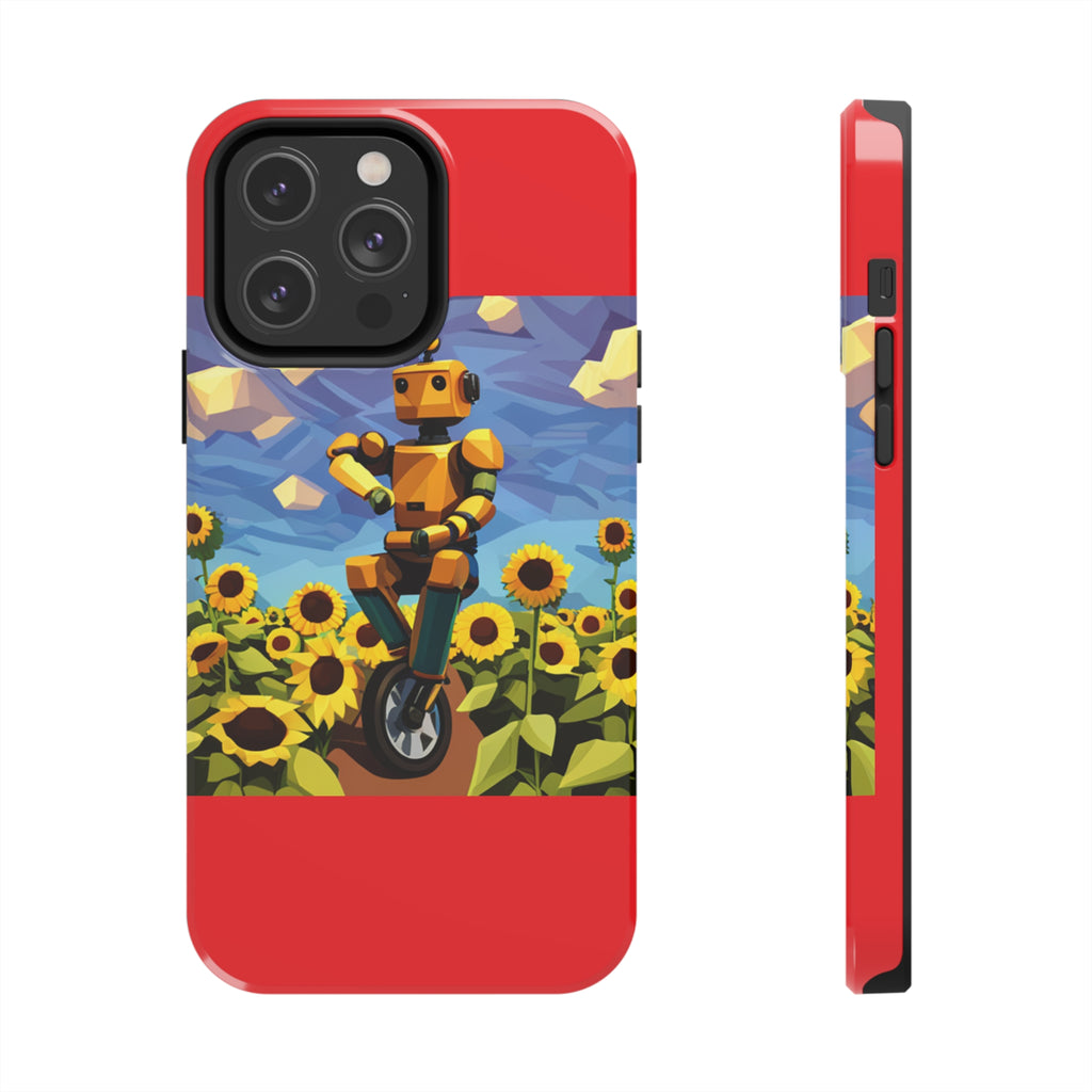 Robot with Flowers Tough Phone Case