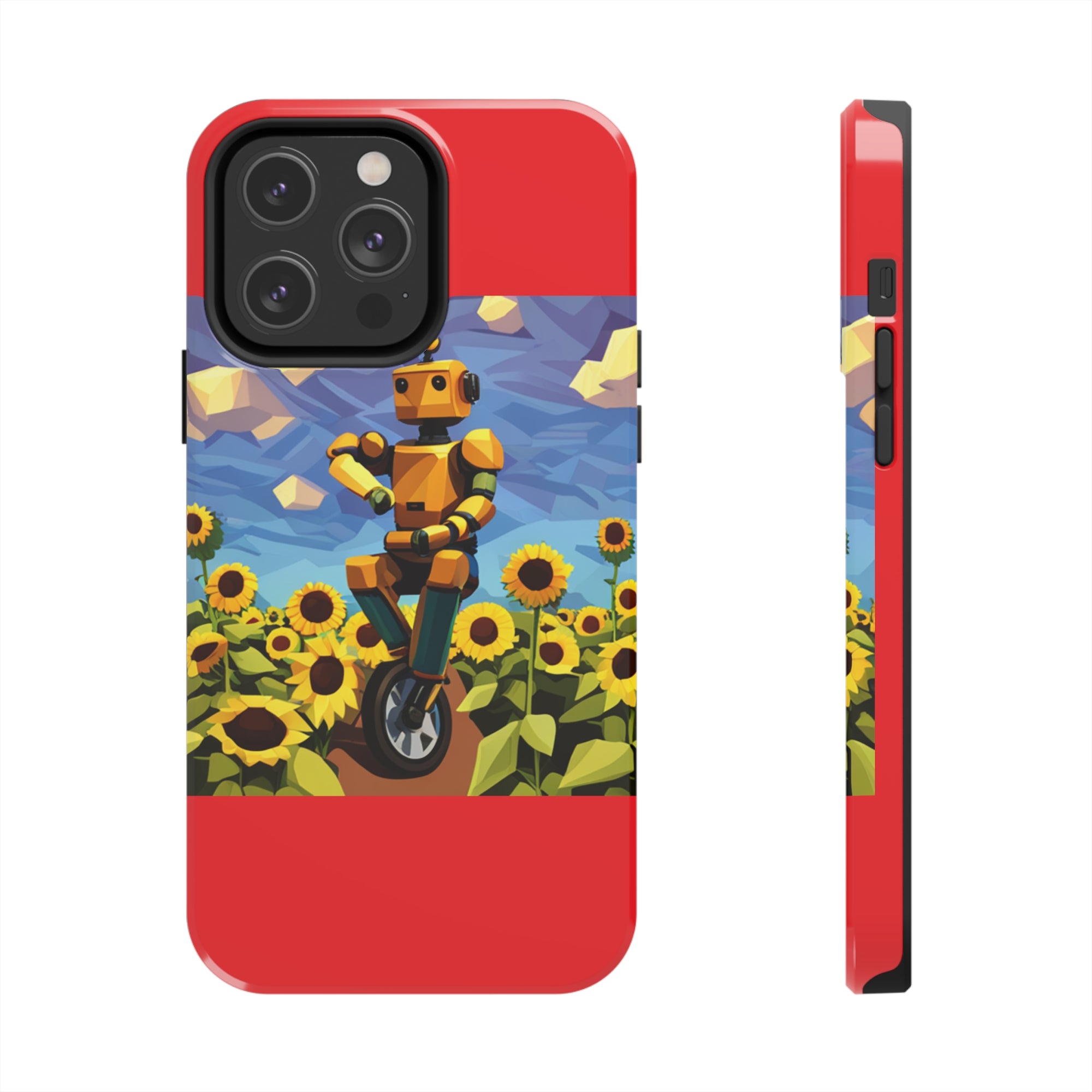 Robot with Flowers Tough Phone Case