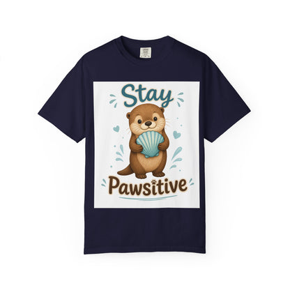 Stay Pawsitive Otter T-Shirt – Cute Animal Graphic Tee