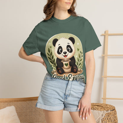 Good Energy Panda T-Shirt | Positive Vibes Cute Panda Graphic Tee for Women Men | Funny Motivational Animal Shirt | Soft Unisex Tee S–2XL