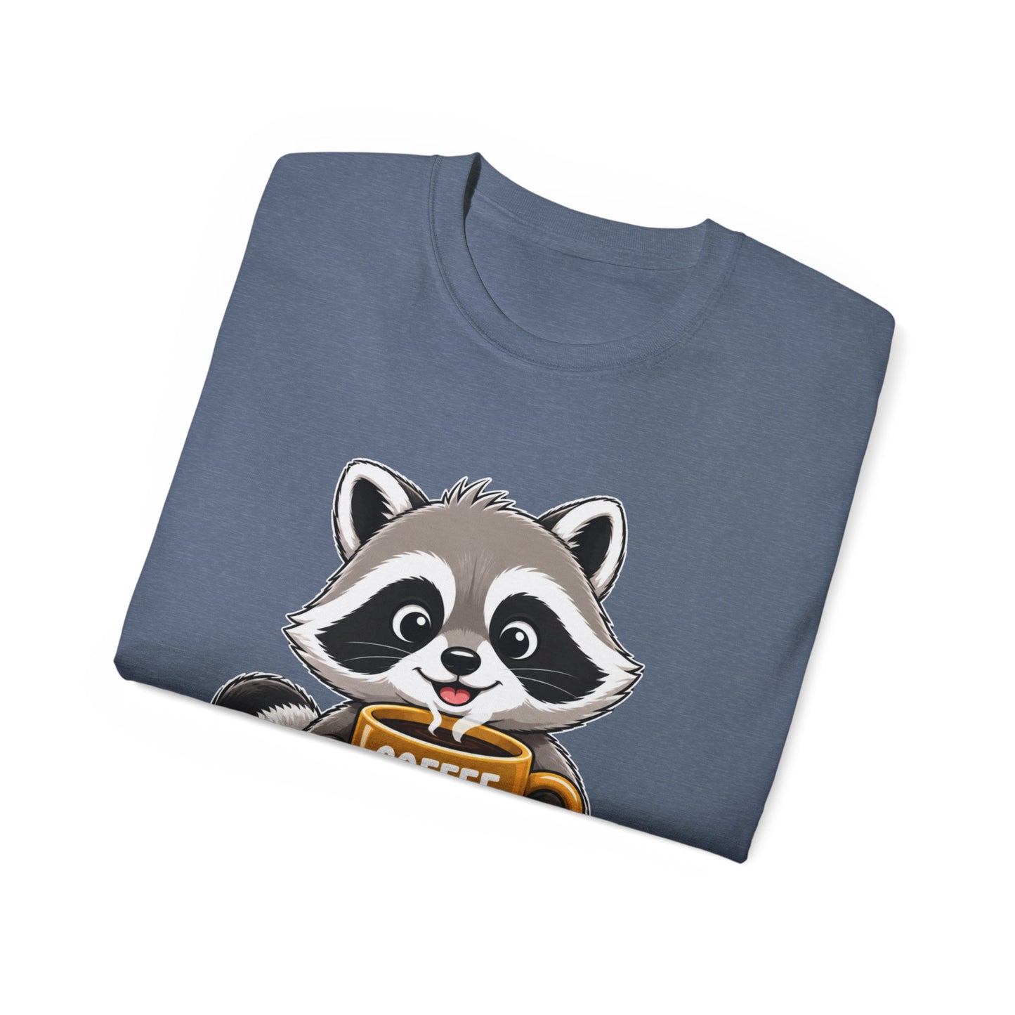 Cute Raccoon 'Coffee Makes Me Happy' Tee