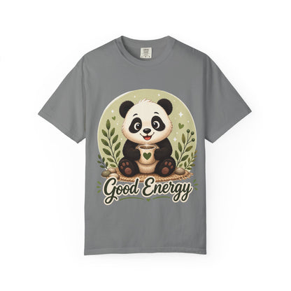 Good Energy Panda T-Shirt | Positive Vibes Cute Panda Graphic Tee for Women Men | Funny Motivational Animal Shirt | Soft Unisex Tee S–2XL