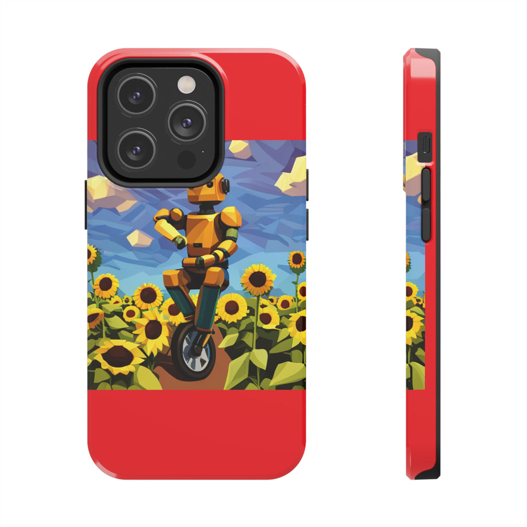 Robot with Flowers Tough Phone Case