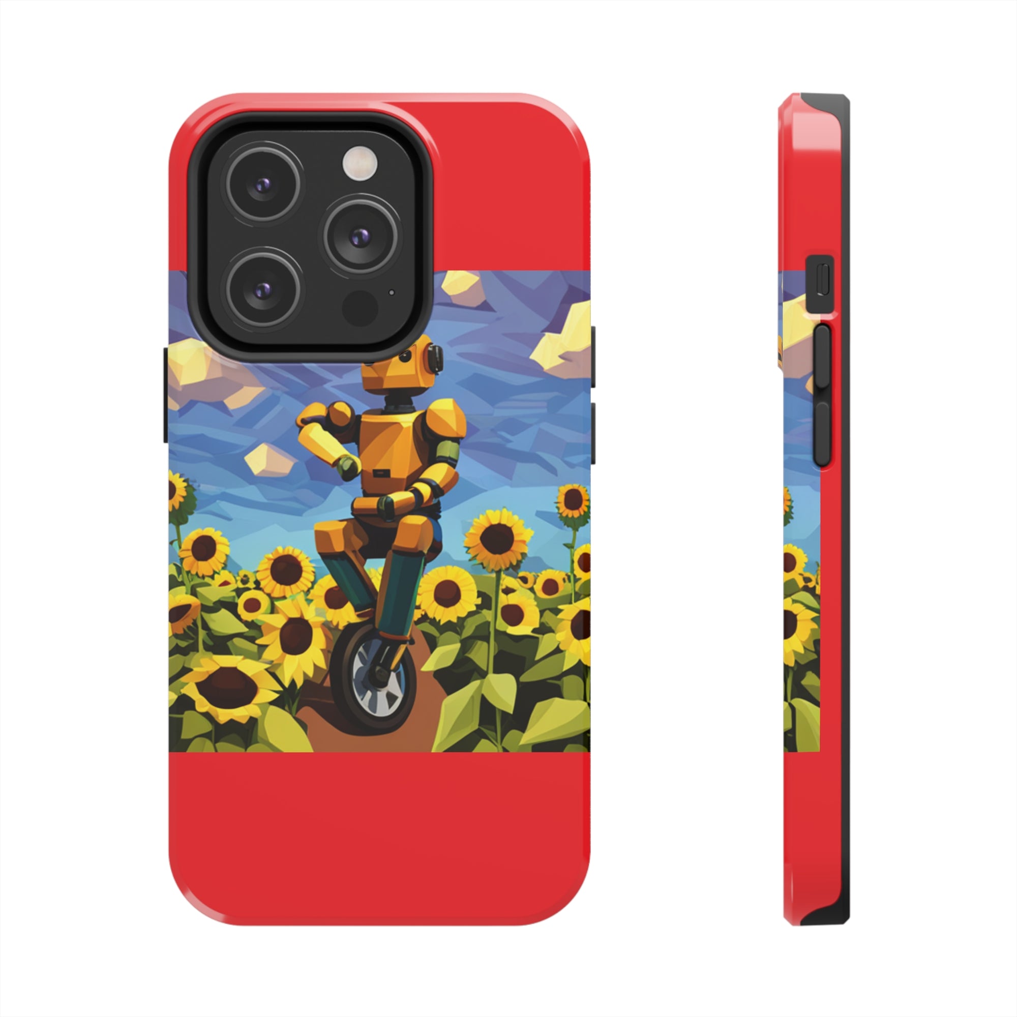 Robot with Flowers Tough Phone Case