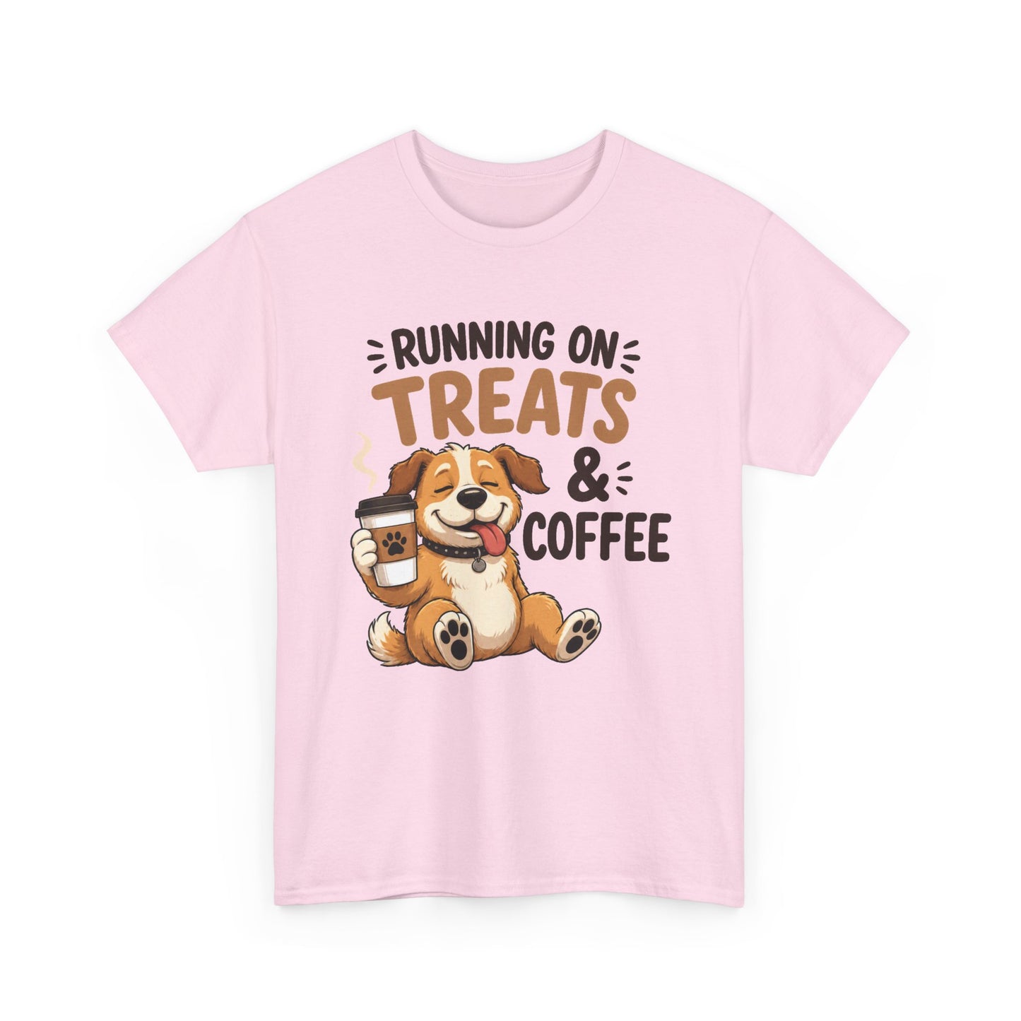 Running on Treats & Coffee T-Shirt | Cute Dog & Coffee Graphic Tee