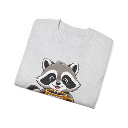 Cute Raccoon 'Coffee Makes Me Happy' Tee