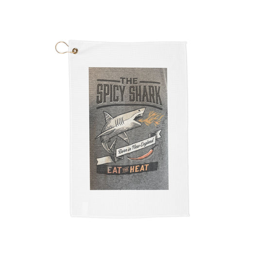 Golf Towels with Spicy Shark Design | Unique Golf Gifts, Sports Accessories, Beach Towels, Funny Towels, Golf Enthusiast Essentials