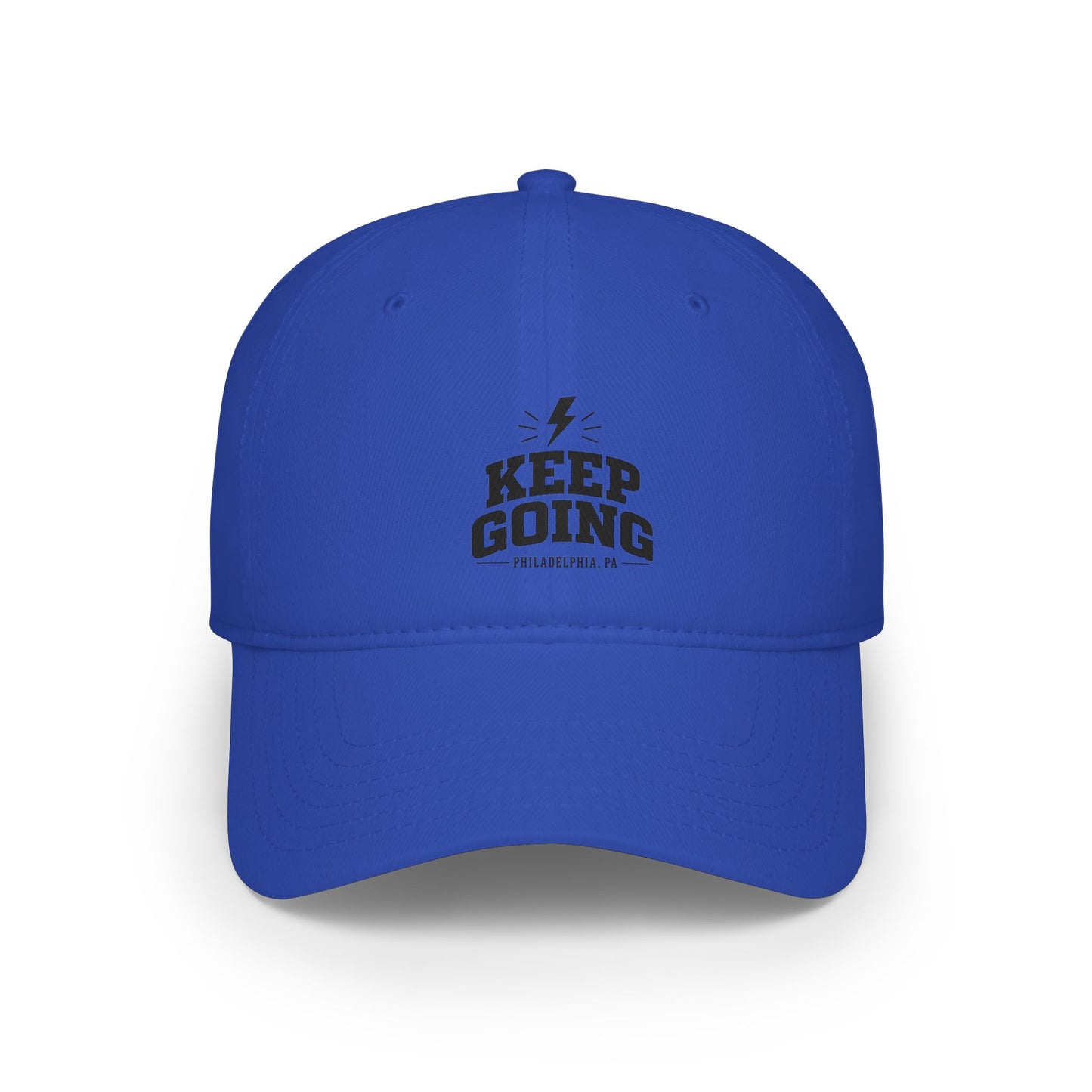 Keep Going Low Profile Baseball Cap — Motivational Embroidered Hat
