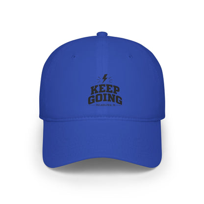 Keep Going Low Profile Baseball Cap — Motivational Embroidered Hat