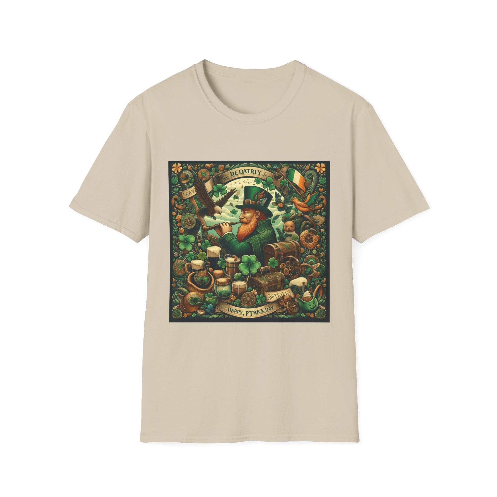 St. Patrick's Day Unisex Softstyle T-Shirt – Leprechaun Beer Fest Design