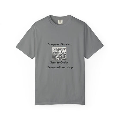 QR Code Promo T-Shirt — "Shop and Snacks" Scan to Order Tee