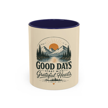 Mug - Good Days Start With Grateful Hearts Scenic Coffee Mug