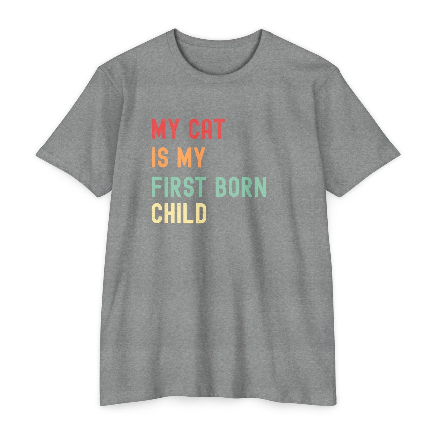 Funny Cat Lover T-Shirt – 'My Cat Is My First Born' Unisex Pet Parent Tee