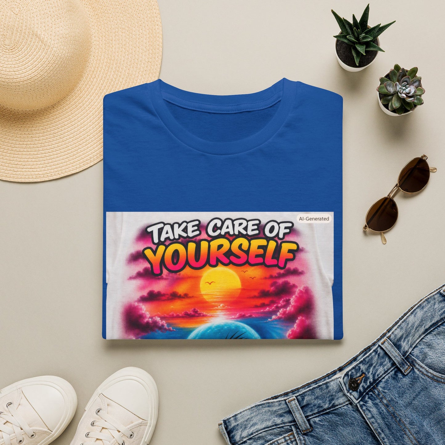 Take Care of Yourself T-Shirt — Self-Care Sunset Graphic Tee