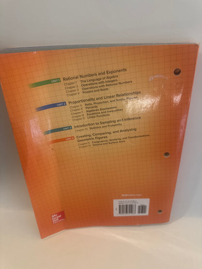 Back cover of a book with grid pattern and text on a white background