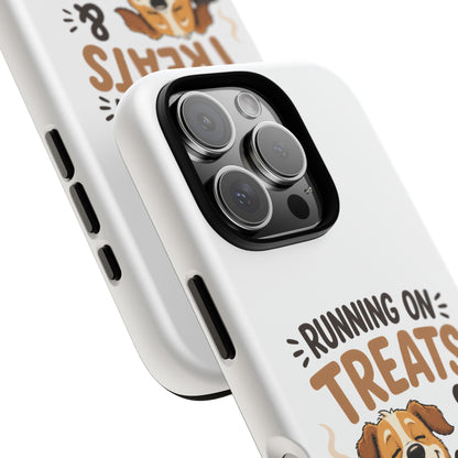 Running on Treats & Coffee Phone Case | Cute Dog Design for iPhone & Samsung