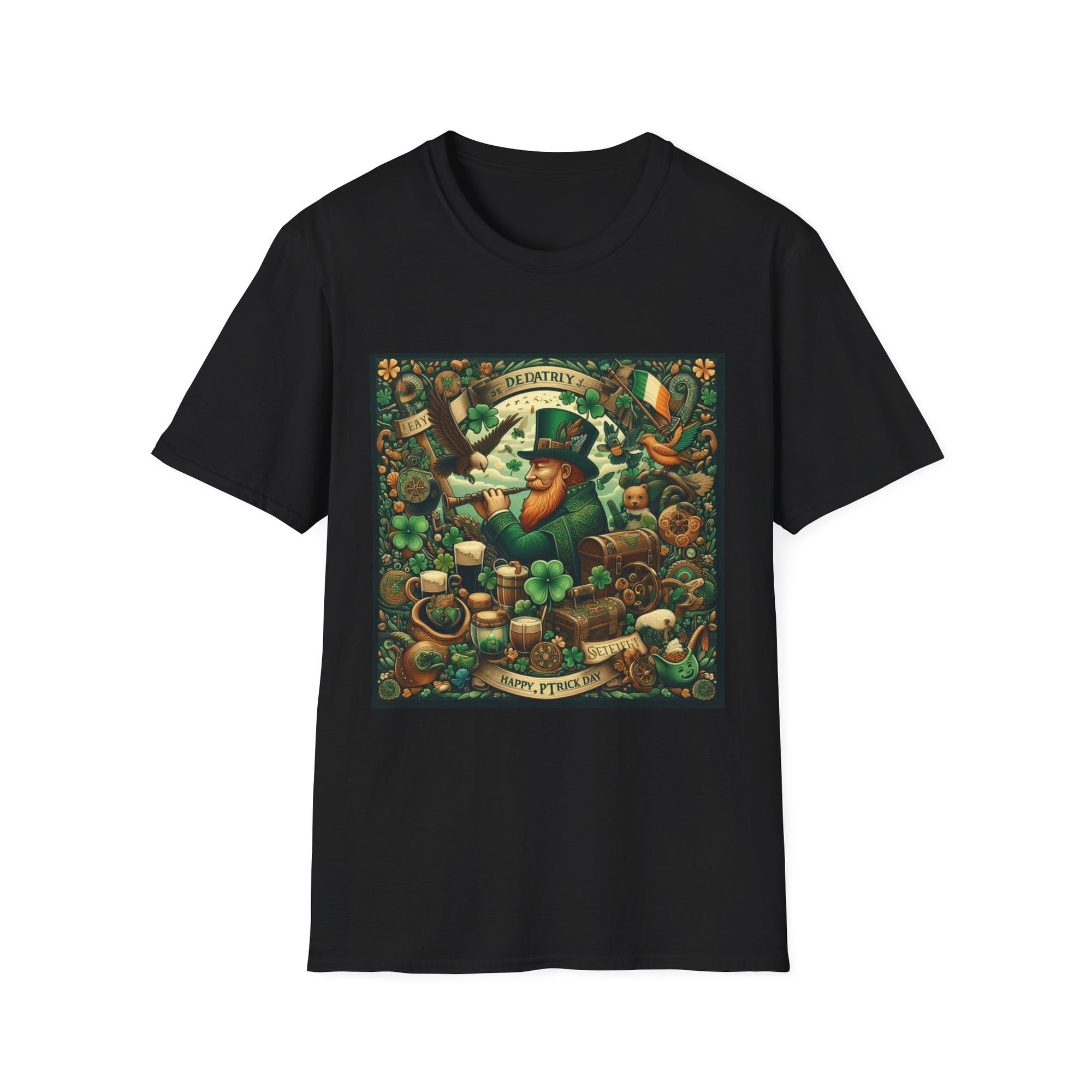 St. Patrick's Day Unisex Softstyle T-Shirt – Leprechaun Beer Fest Design
