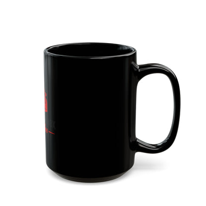 EveryMailBox Coffee Mug — Black Ceramic Cup with Bold Red Logo | 11oz & 15oz