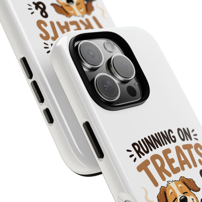 Running on Treats & Coffee Phone Case | Cute Dog Design for iPhone & Samsung