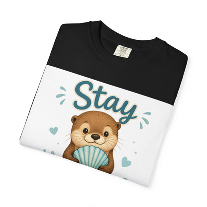 Stay Pawsitive Otter T-Shirt – Cute Animal Graphic Tee