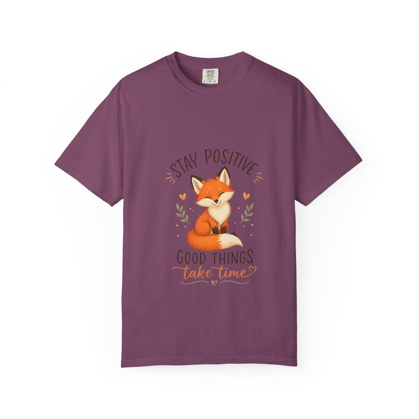 Fox Graphic T-Shirt — "Good Things Take Time" Stay Positive Inspirational Tee