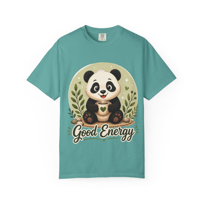 Good Energy Panda T-Shirt | Positive Vibes Cute Panda Graphic Tee for Women Men | Funny Motivational Animal Shirt | Soft Unisex Tee S–2XL