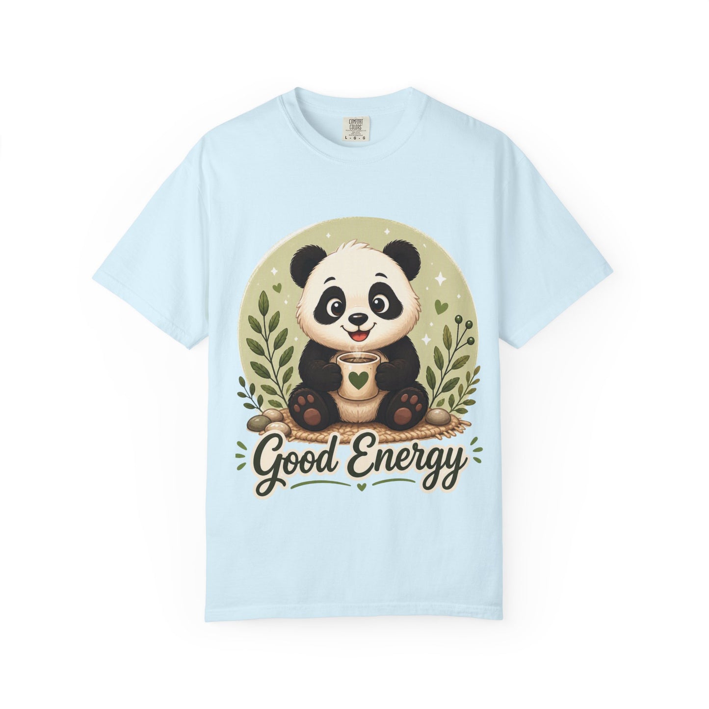 Good Energy Panda T-Shirt | Positive Vibes Cute Panda Graphic Tee for Women Men | Funny Motivational Animal Shirt | Soft Unisex Tee S–2XL