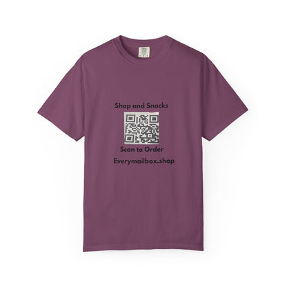 QR Code Promo T-Shirt — "Shop and Snacks" Scan to Order Tee