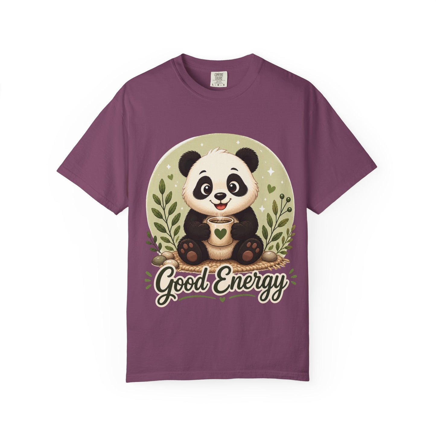 Good Energy Panda T-Shirt | Positive Vibes Cute Panda Graphic Tee for Women Men | Funny Motivational Animal Shirt | Soft Unisex Tee S–2XL