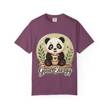Good Energy Panda T-Shirt | Positive Vibes Cute Panda Graphic Tee for Women Men | Funny Motivational Animal Shirt | Soft Unisex Tee S–2XL