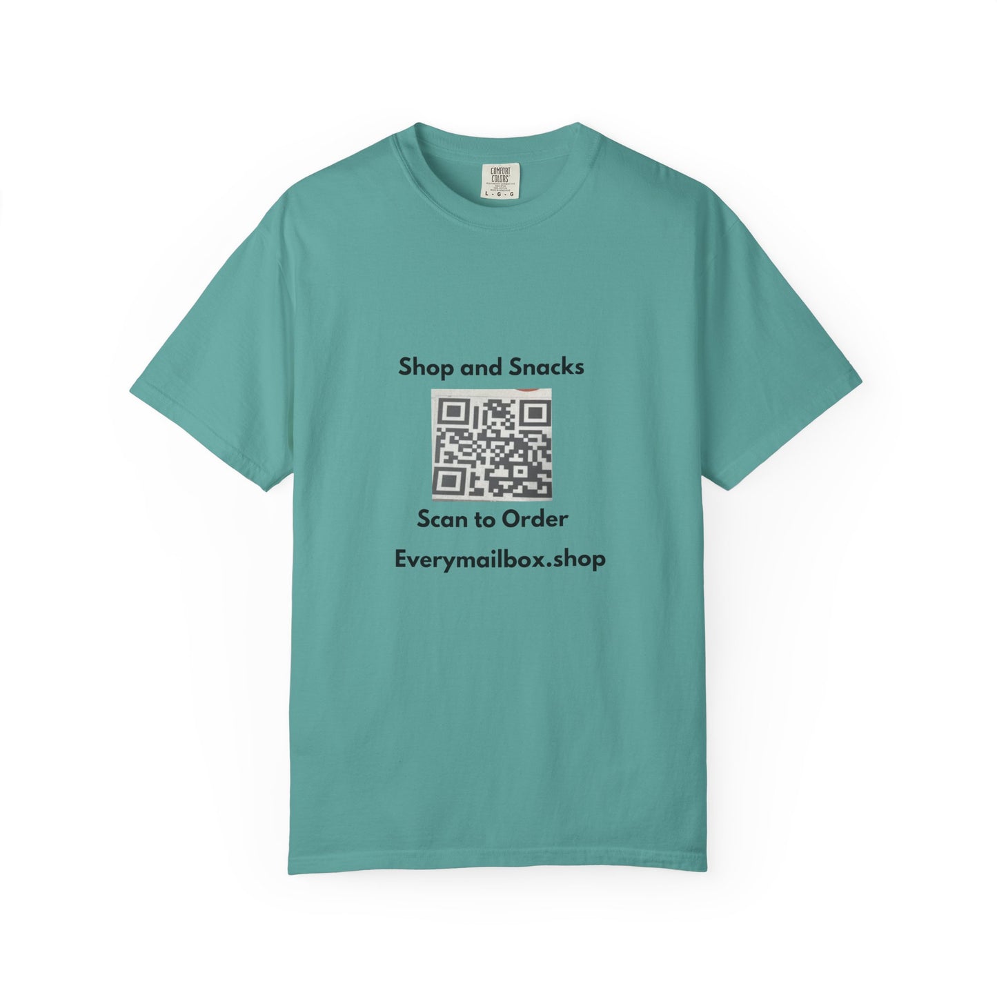 QR Code Promo T-Shirt — "Shop and Snacks" Scan to Order Tee