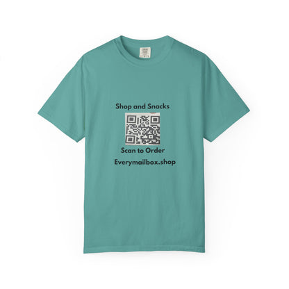 QR Code Promo T-Shirt — "Shop and Snacks" Scan to Order Tee