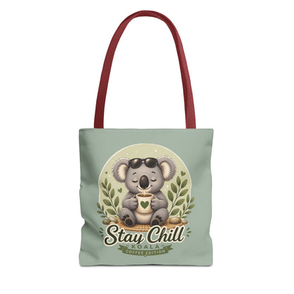 Stay Chill Koala Tote Bag | Cute Relaxing Animal AOP Tote | Eco-Friendly Canvas Tote Bag | Funny Koala Gift Idea for Animal Lovers
