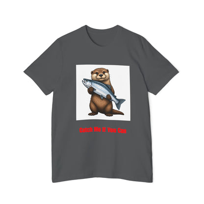 Otter Holding Salmon T-Shirt | "Catch Me If You Can" Funny Fishing Tee